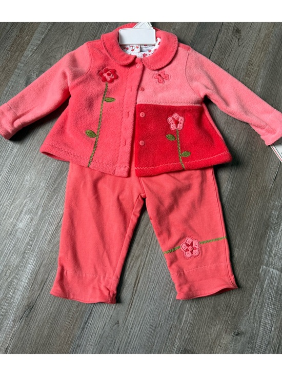 Buster Brown Other - VTG NEW 3 Piece Buster Brown Fleece Outfit Jacket Floral 12 Months Outfit